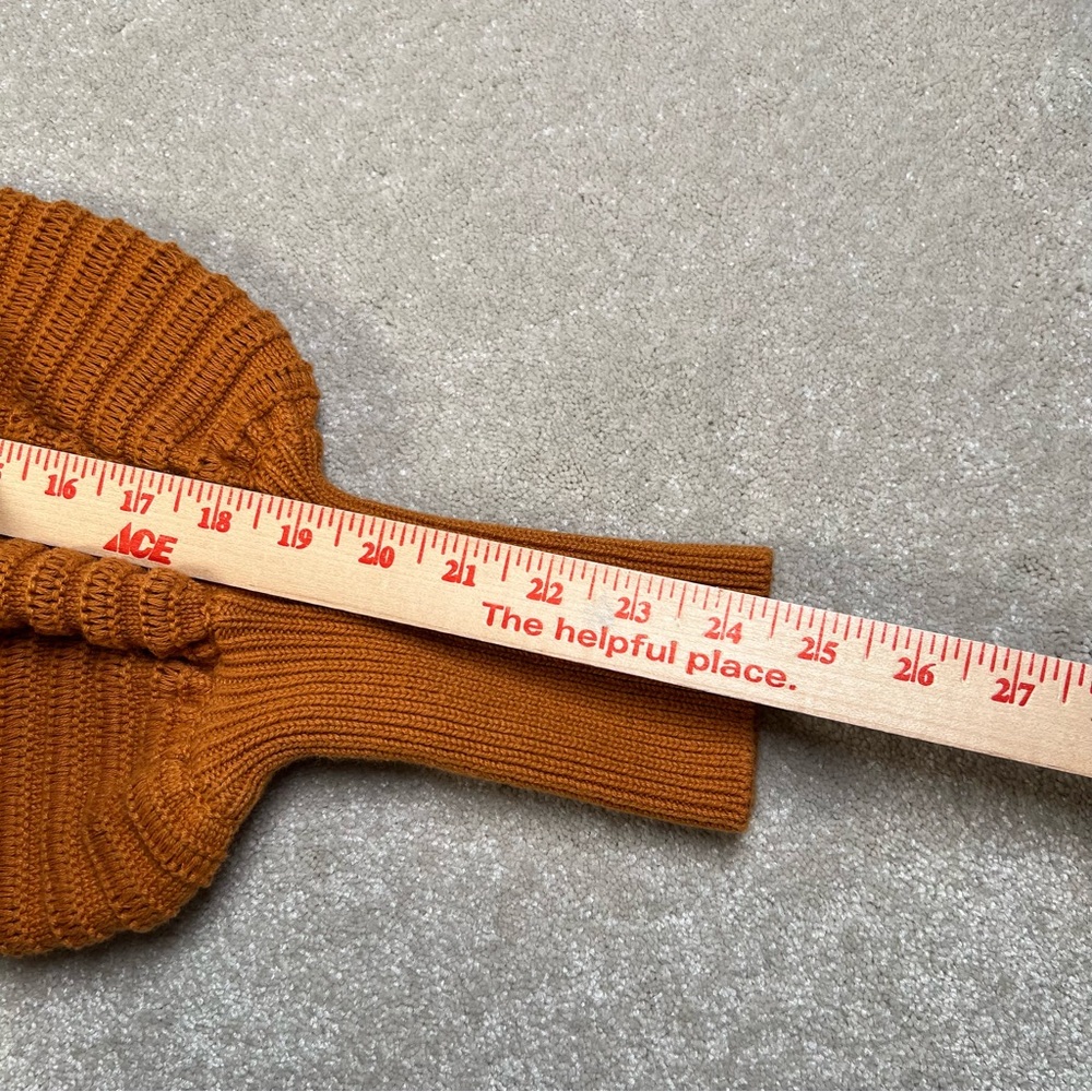 Happy Nature Sweater Dress Orange‎ Mock Neck Peplum Long Length Knit women's Lg - Picture 11 of 15